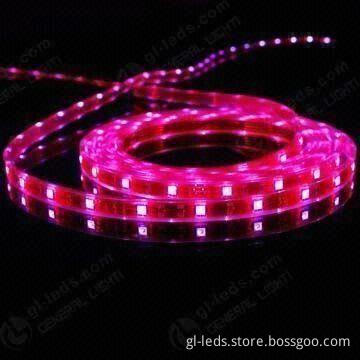 RGB Flexible Light Strip with 12 or 24V DC Voltage and 120 Degrees Wide Angle Illumination